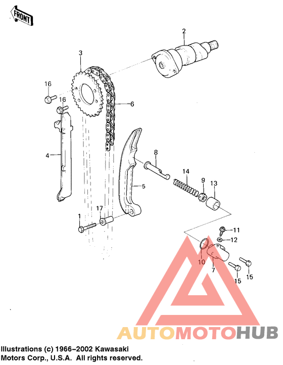 Camshaft/chain/tensloner