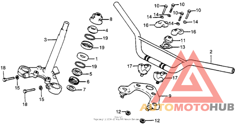 Handlebar + top bridge + steering stem 81