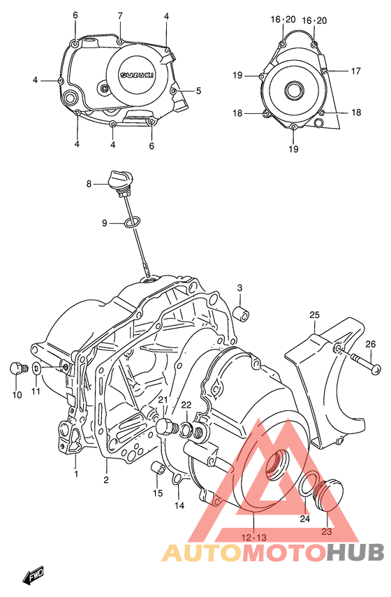 Crankcase cover ass`y  (v