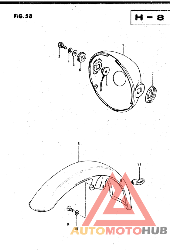 Headlamp housing - front fender