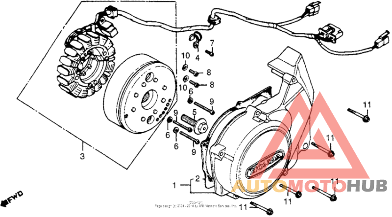 Cm400a left crankcase cover + alternator 79-81