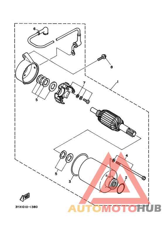 Starting motor set