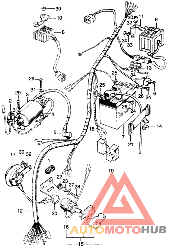 Wire harness + battery