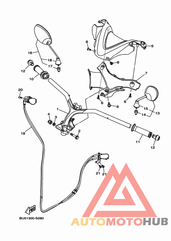 Steering handle & cable