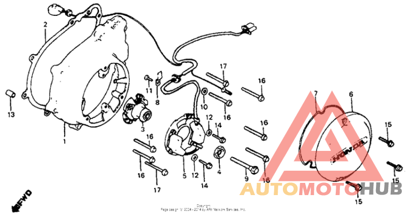 Left crankcase cover + spark advancer