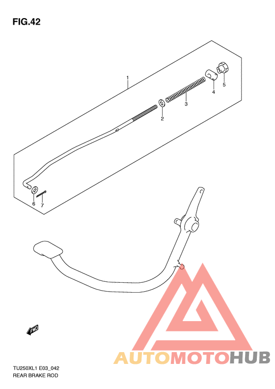 Rear brake rod