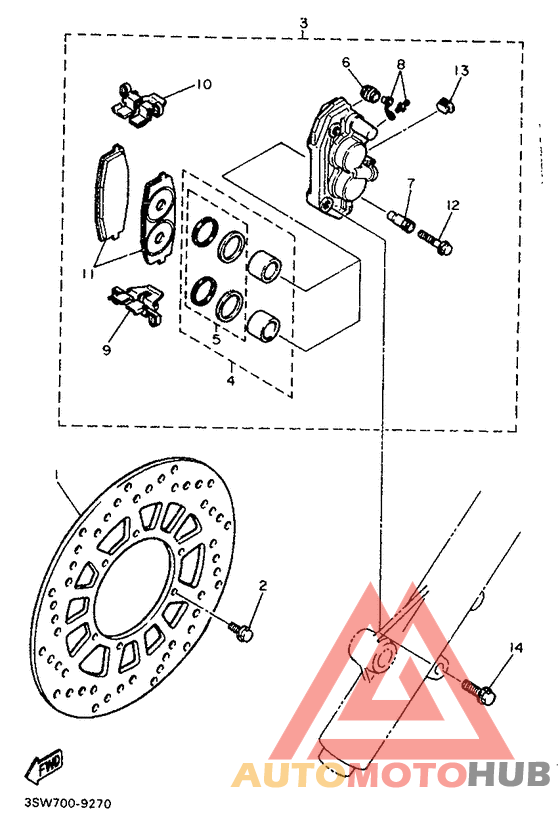 Front brake. caliper