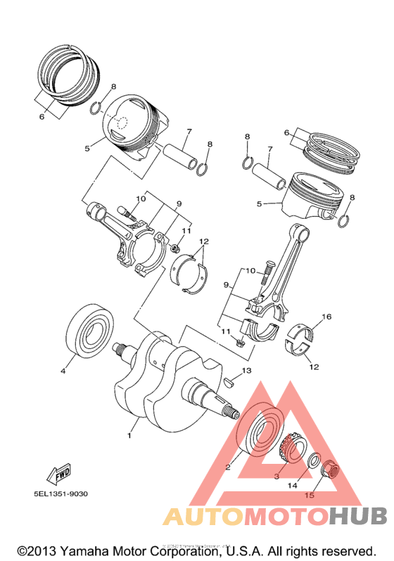 Коленчатый вал и Поршень