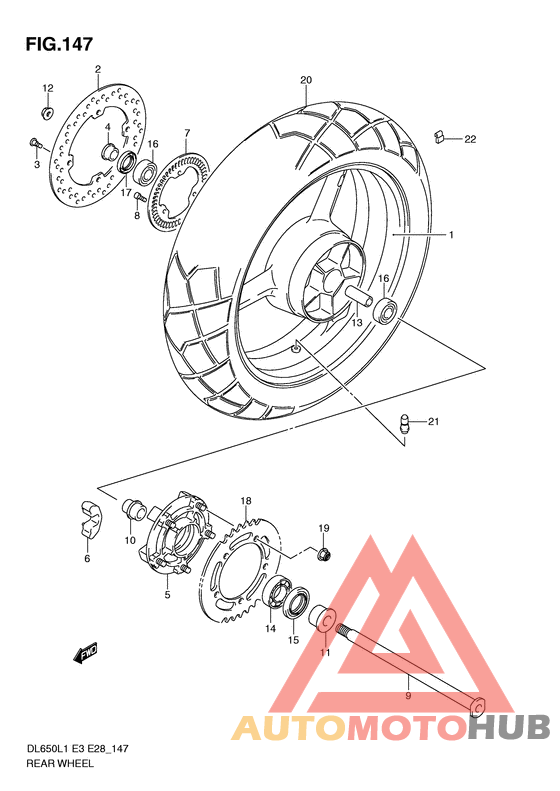 Rear wheel complete assy
