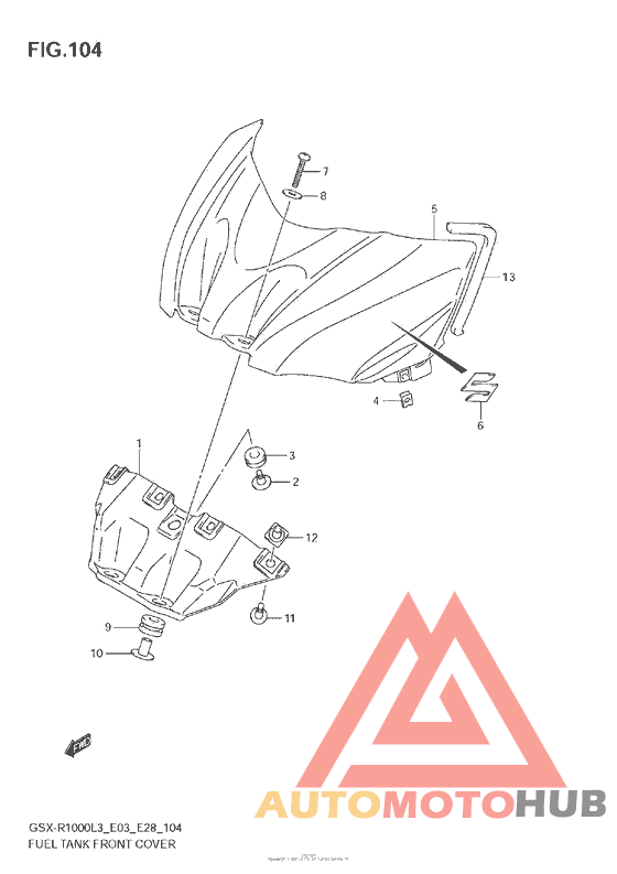 Fuel Tank Front Cover (Gsx-R1000L3 E33)