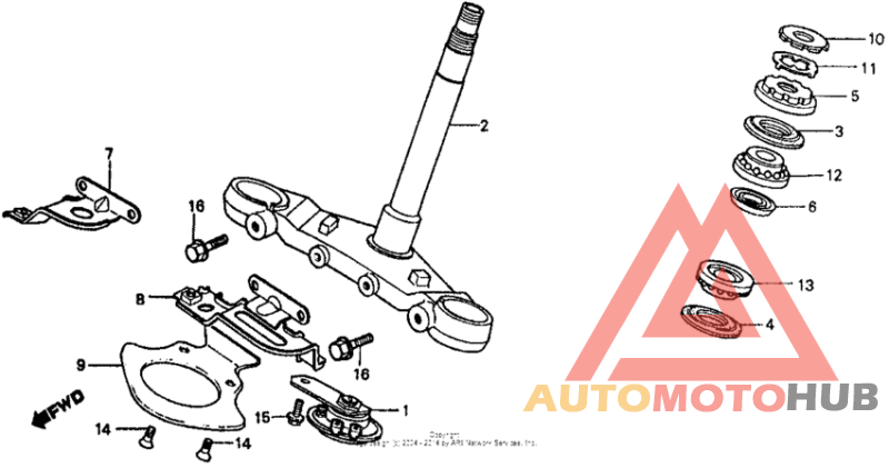 Steering stem + horn