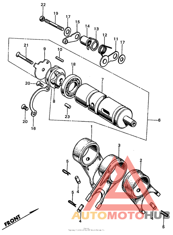 Gearshift drum + shift fork