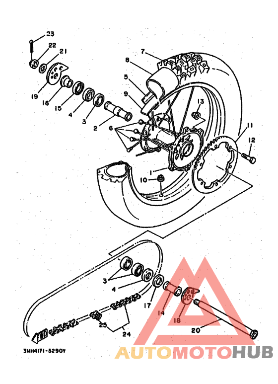 Rear wheel complete assy