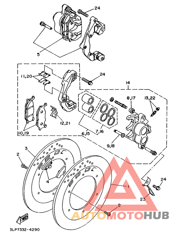 Front brake. caliper