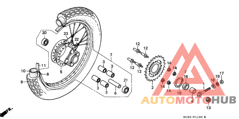 Rear wheel complete assy