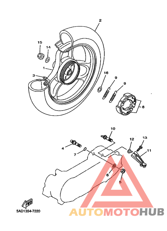 Rear wheel complete assy