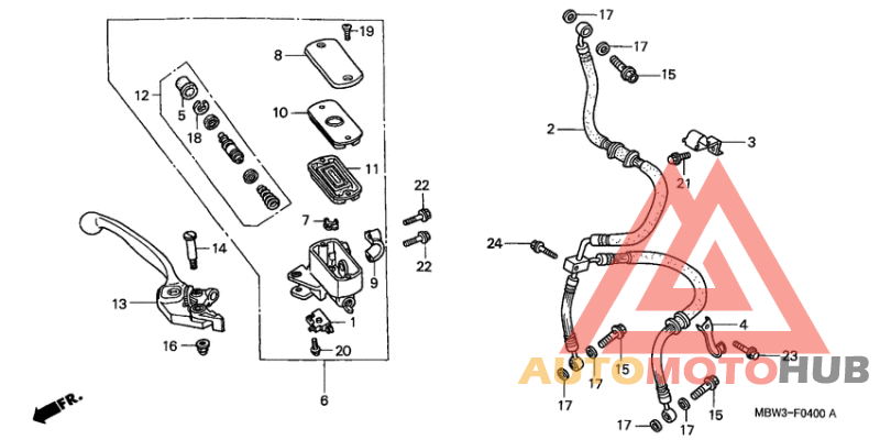 Fr. brake master cylinder