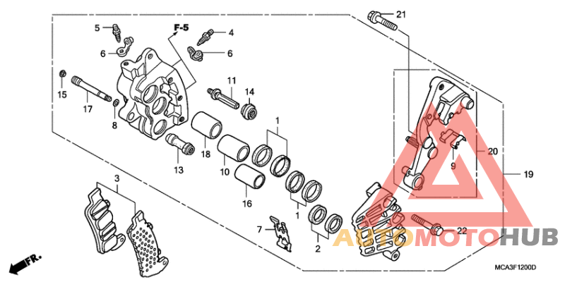 R. front brake caliper