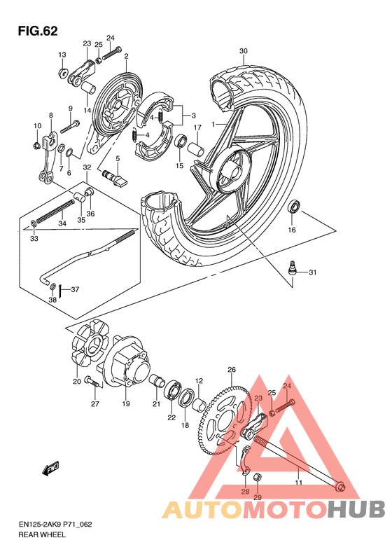 Rear wheel complete assy