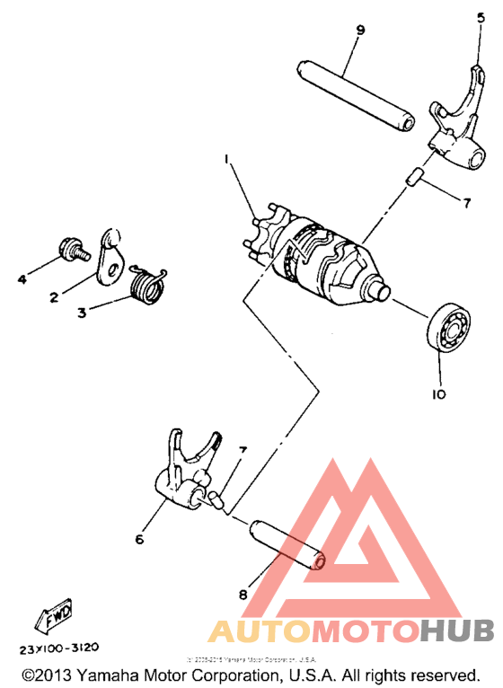 Shift cam-fork