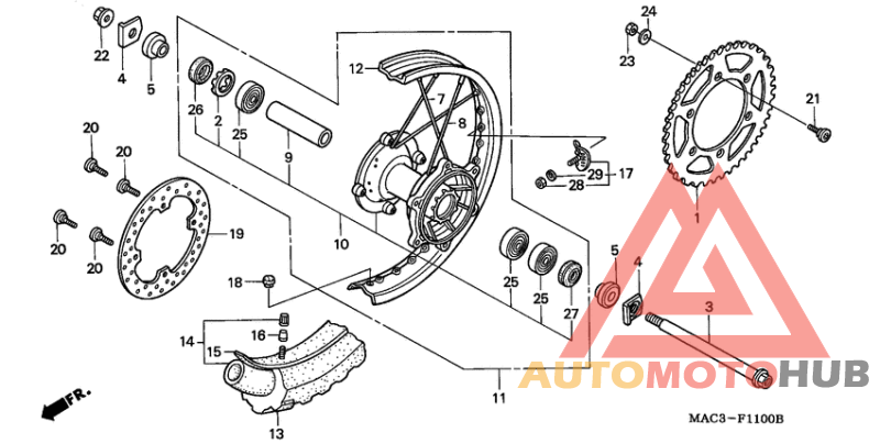 Rear wheel complete assy