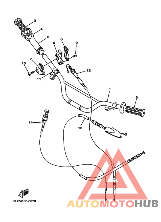Steering handle. cable