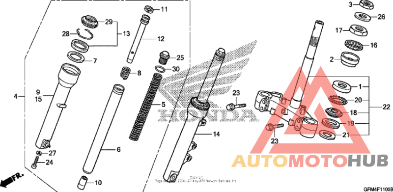 Steering stem + front fork