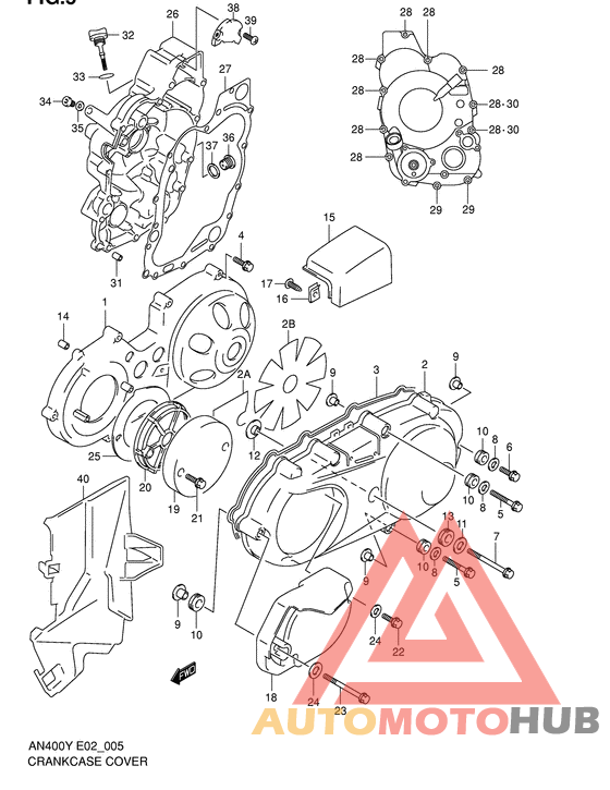 Crankcase cover ass`y  (v