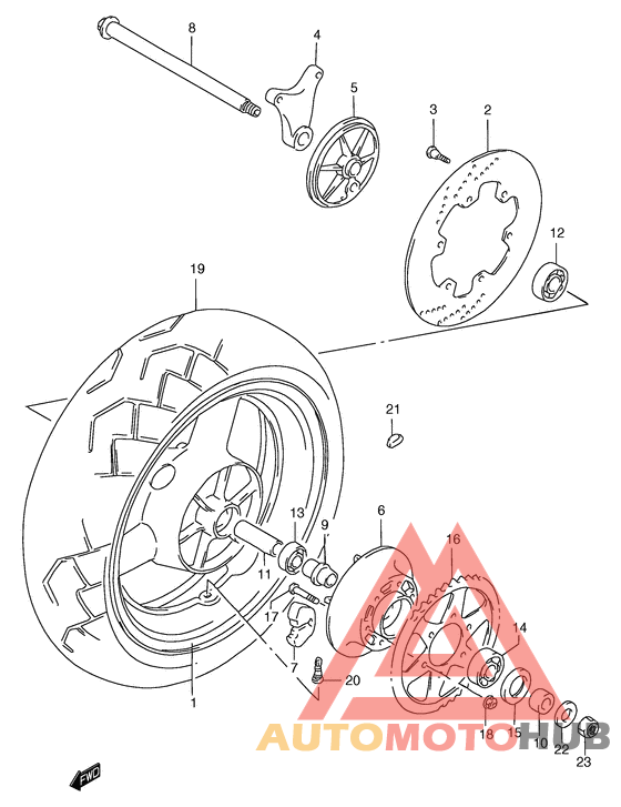 Rear wheel complete assy