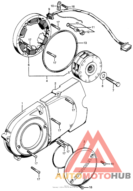Left crankcase cover + alternator