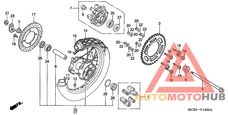 Rear wheel complete assy
