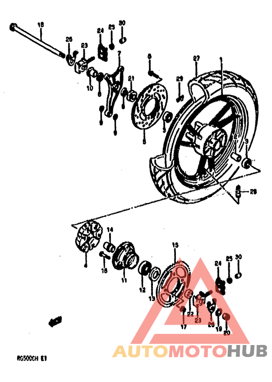 Rear wheel complete assy
