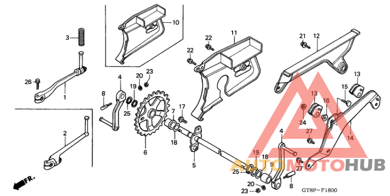 Pedal/kick starter arm