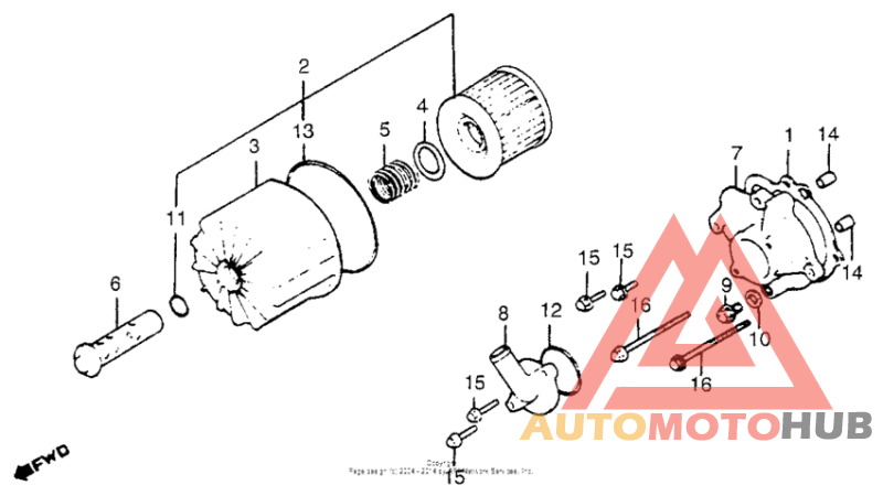 Oil filter + water pump cover