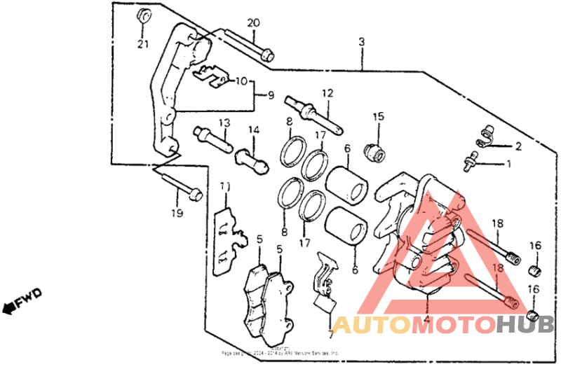 Front brake caliper 84-85