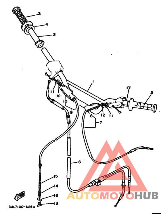 Рулевой рычаг и кабель