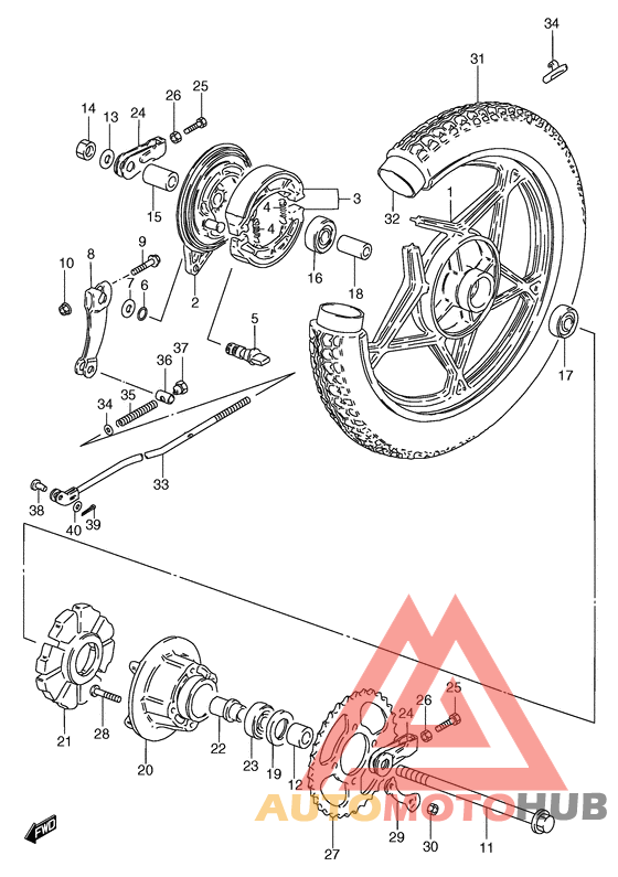 Rear wheel complete assy