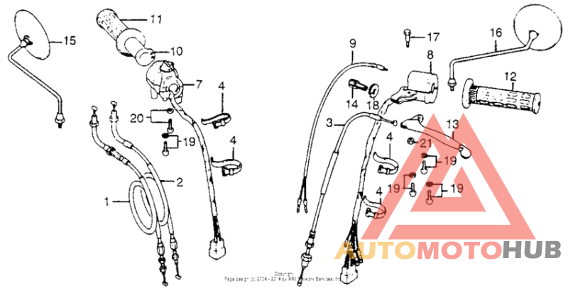 Handle lever + switch + cables