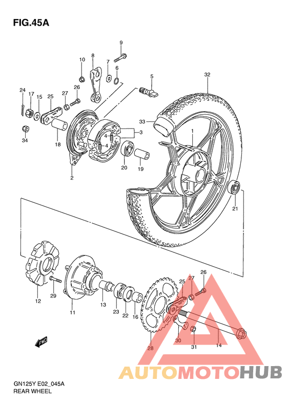 Rear wheel complete assy