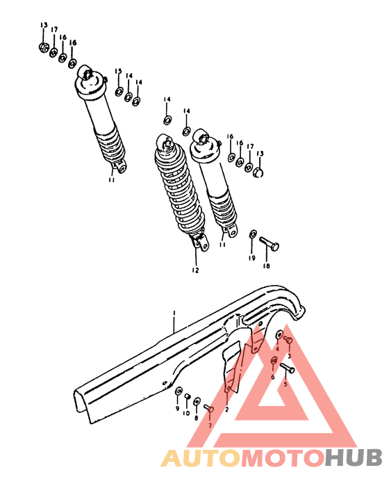 Chain case - rear shock absorber