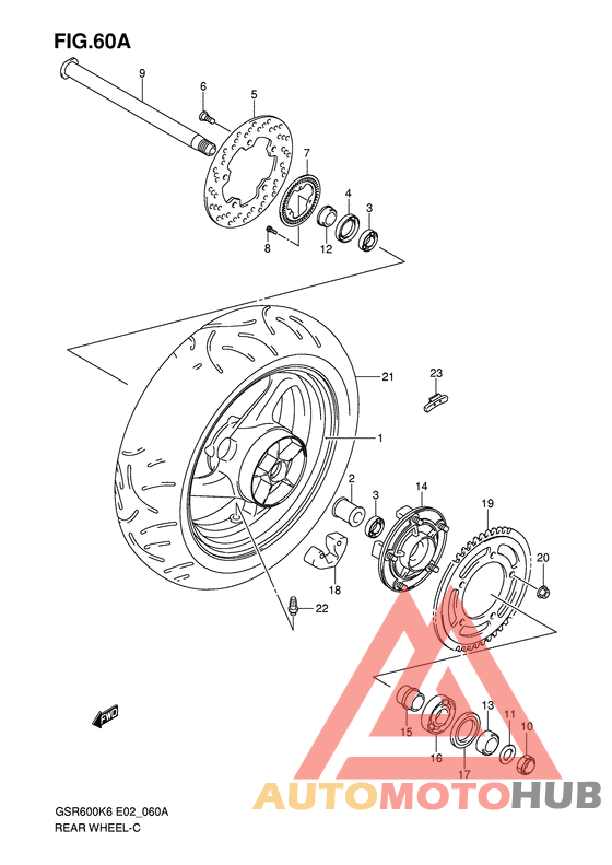 Rear wheel complete assy