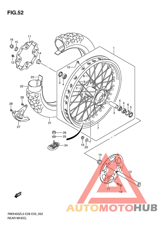 Rear wheel complete assy