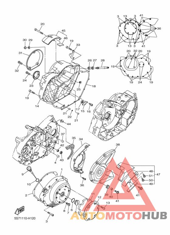 Crankcase cover ass`y  (v