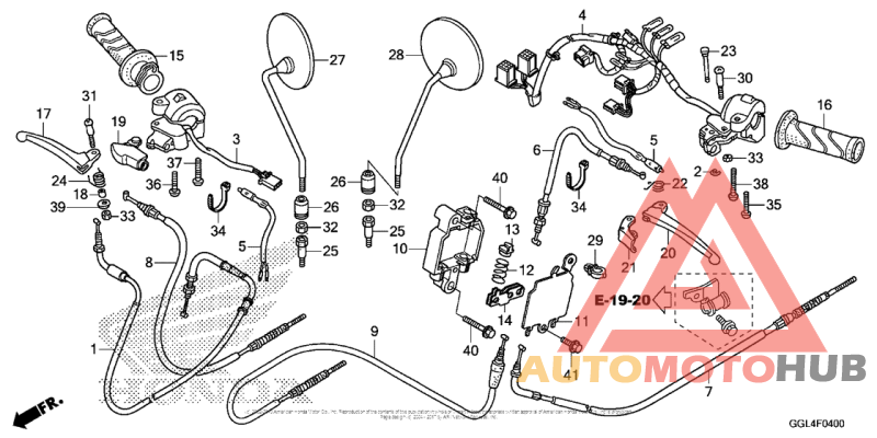 Handle Lever + Switch + Cable