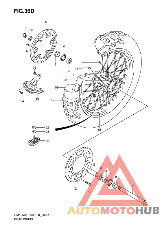Rear wheel complete assy
