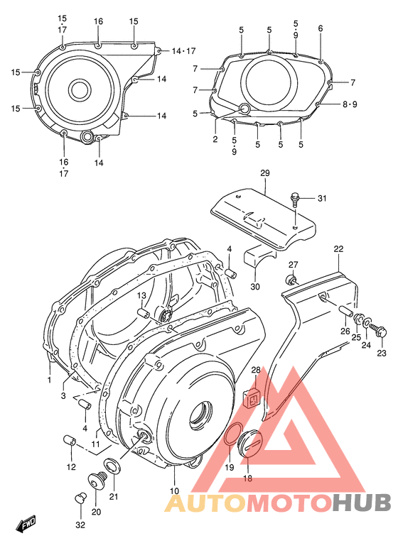 Crankcase cover ass`y  (v