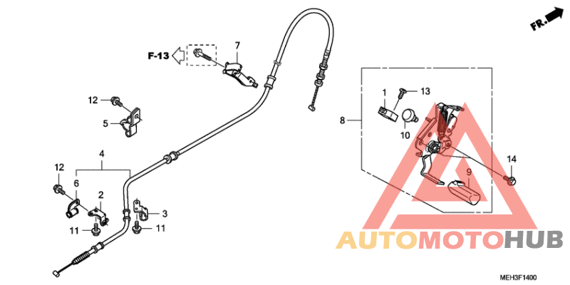 Parking brake rod knob
