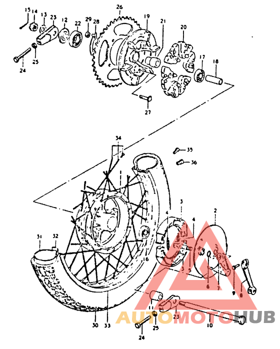 Rear wheel complete assy