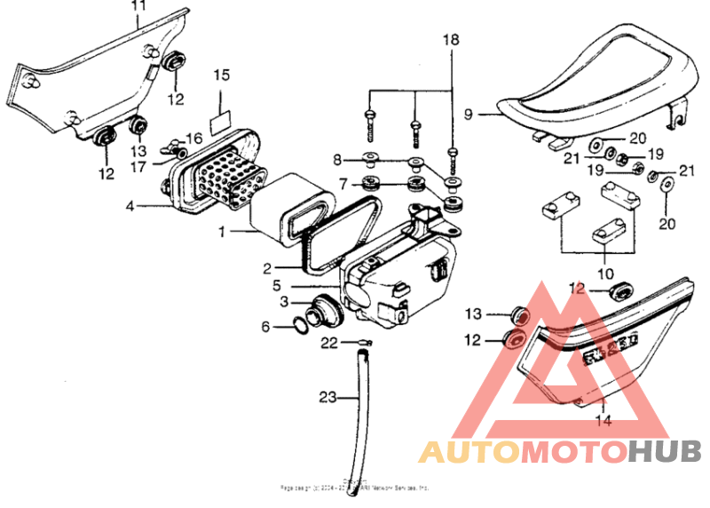 Seat + air cleaner + side cover