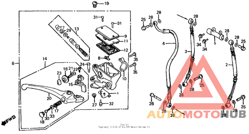 Front brake master cyl. + brake control lever